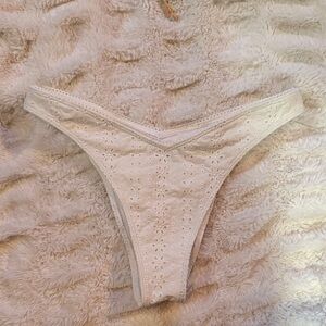 Hollister Cream Eyelet Bikini Bottom